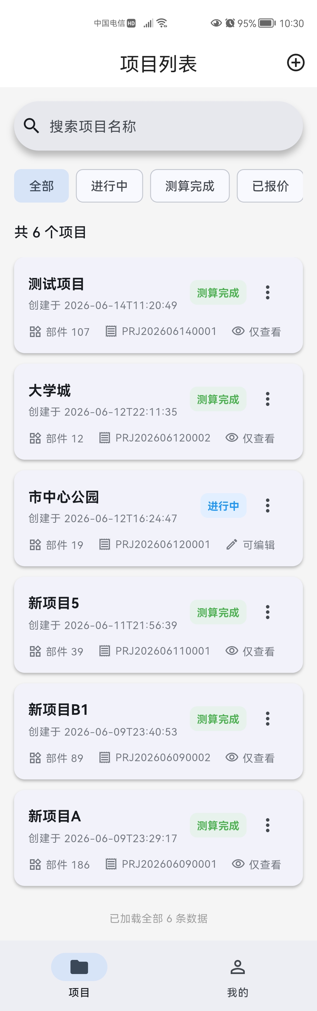 项目列表